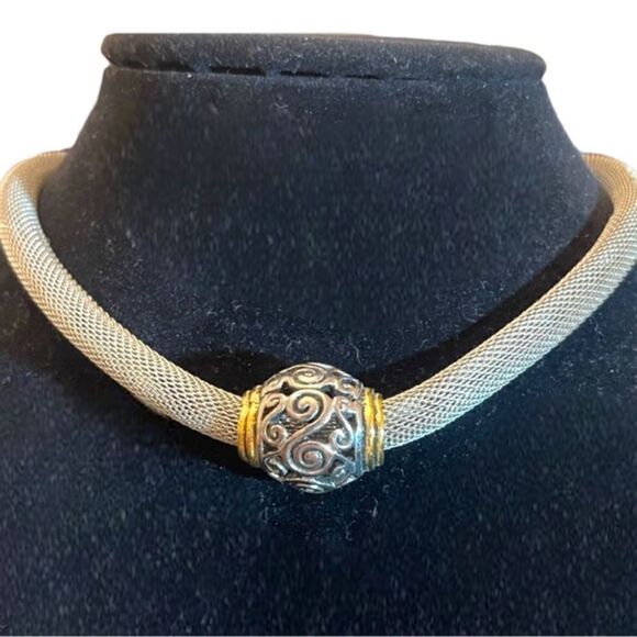 Cable Rope Single Bead Statement Necklace - Picture 1 of 7